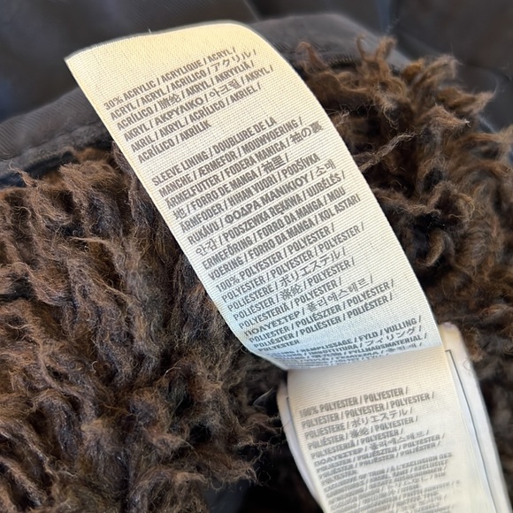 HOLLISTER | 🧥Navy Blue Brown Worn Washed Trim Furry Lining Utility Jacket Coat - Picture 13 of 14